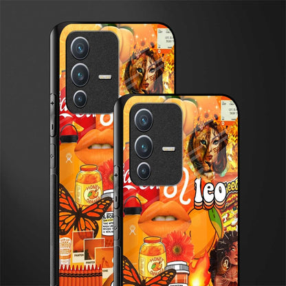 leo aesthetic collage glass case for vivo v23 5g image-2