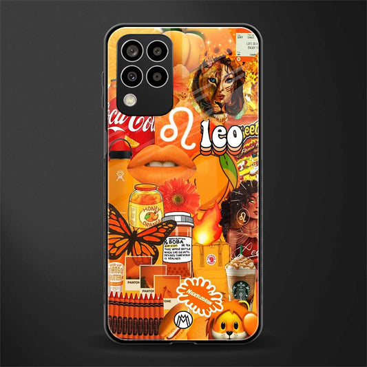 leo aesthetic collage back phone cover | glass case for samsung galaxy m33 5g