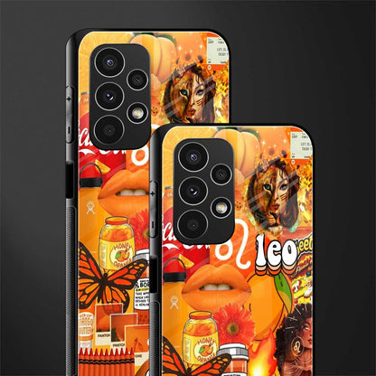 leo aesthetic collage back phone cover | glass case for samsung galaxy a13 4g