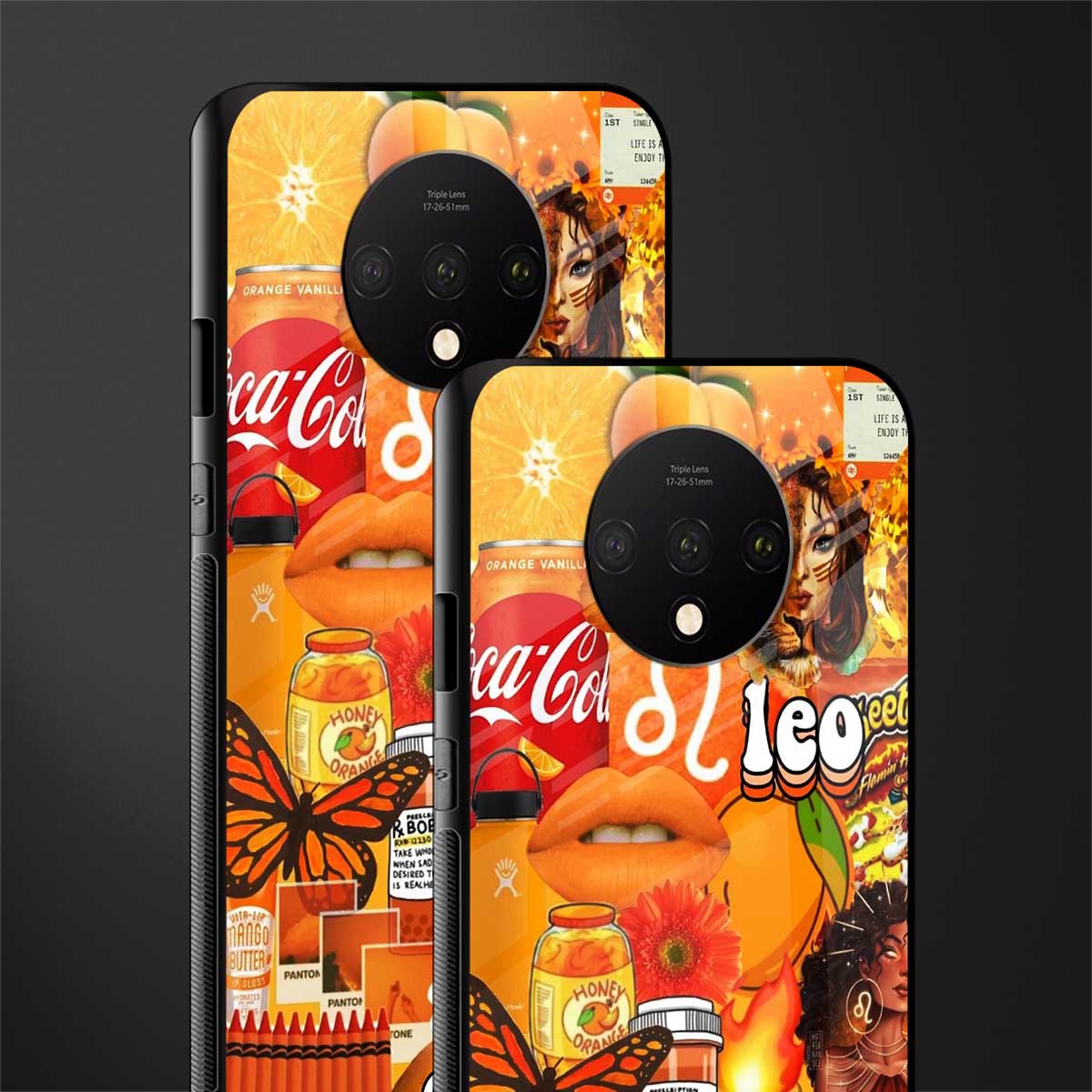 leo aesthetic collage glass case for oneplus 7t image-2