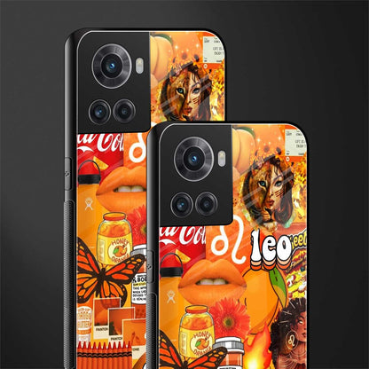 leo aesthetic collage back phone cover | glass case for oneplus 10r 5g