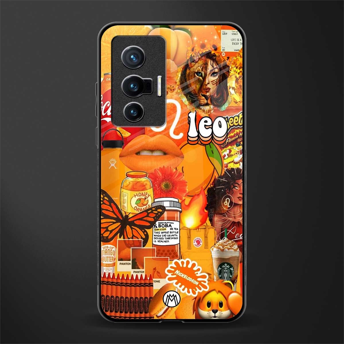 leo aesthetic collage glass case for vivo x70 image