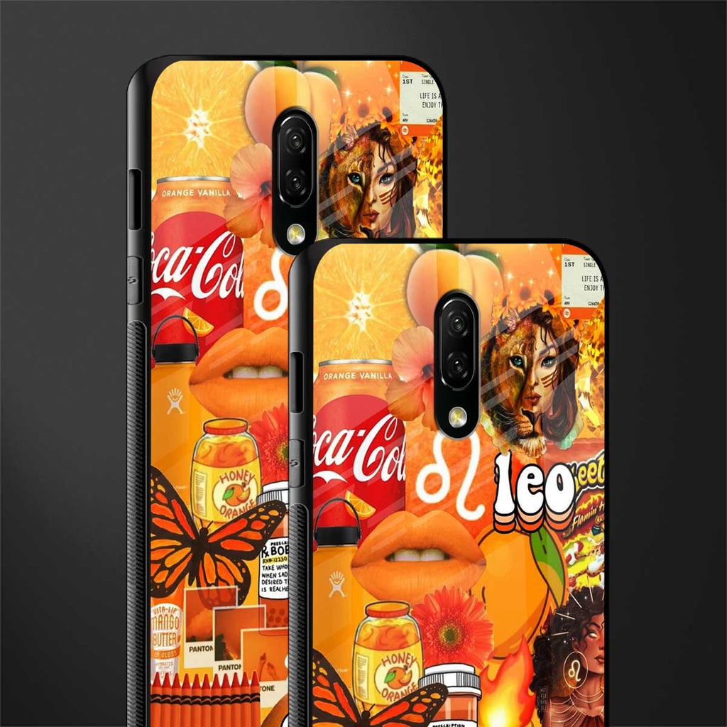 leo aesthetic collage glass case for oneplus 7 image-2