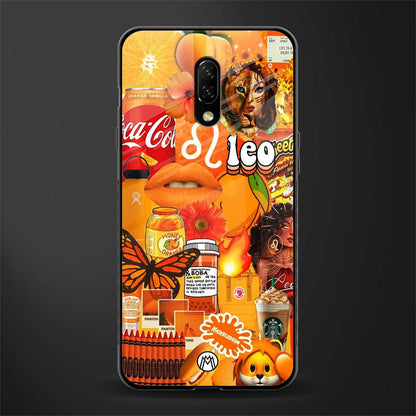 leo aesthetic collage glass case for oneplus 7 image