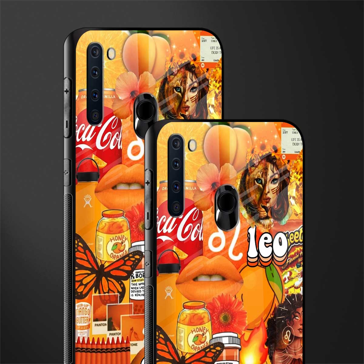 leo aesthetic collage glass case for samsung a21 image-2