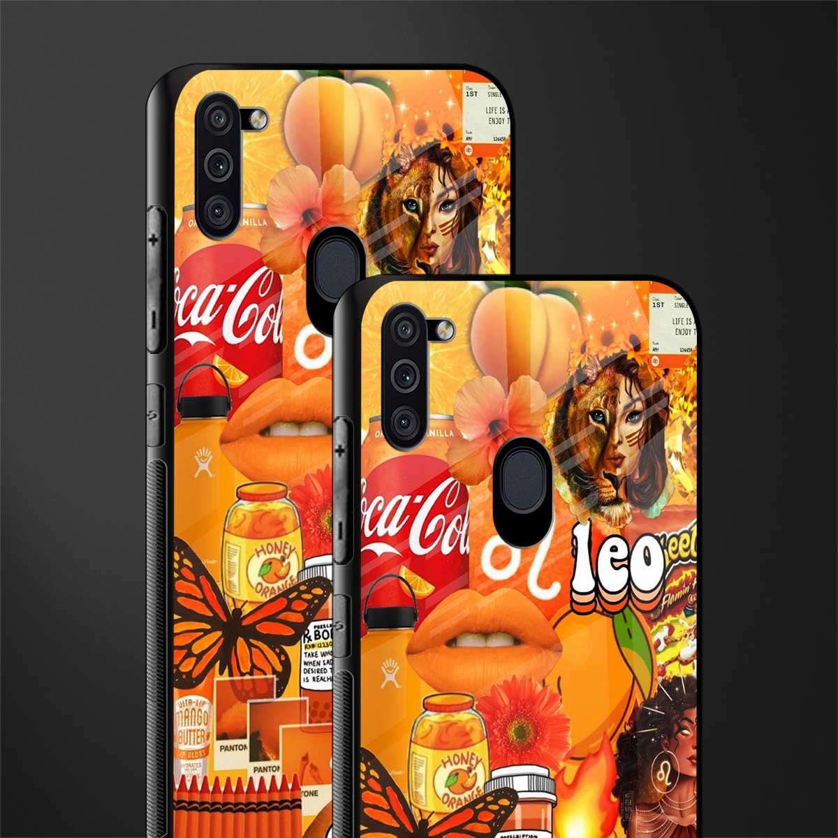 leo aesthetic collage glass case for samsung a11 image-2