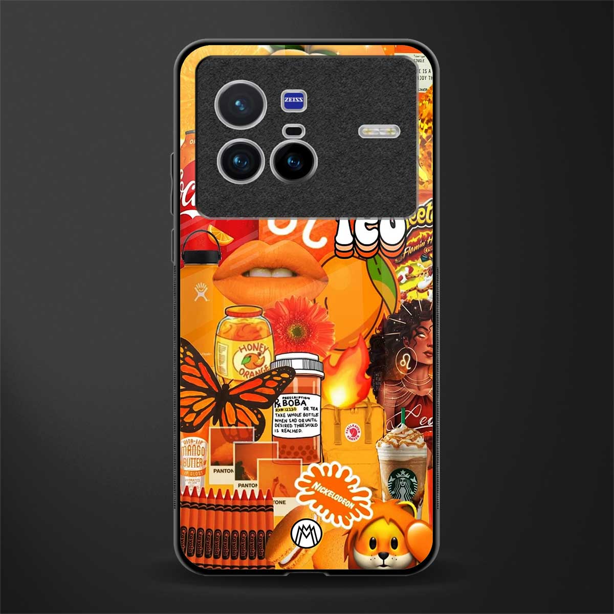 leo aesthetic collage glass case for vivo x80 image