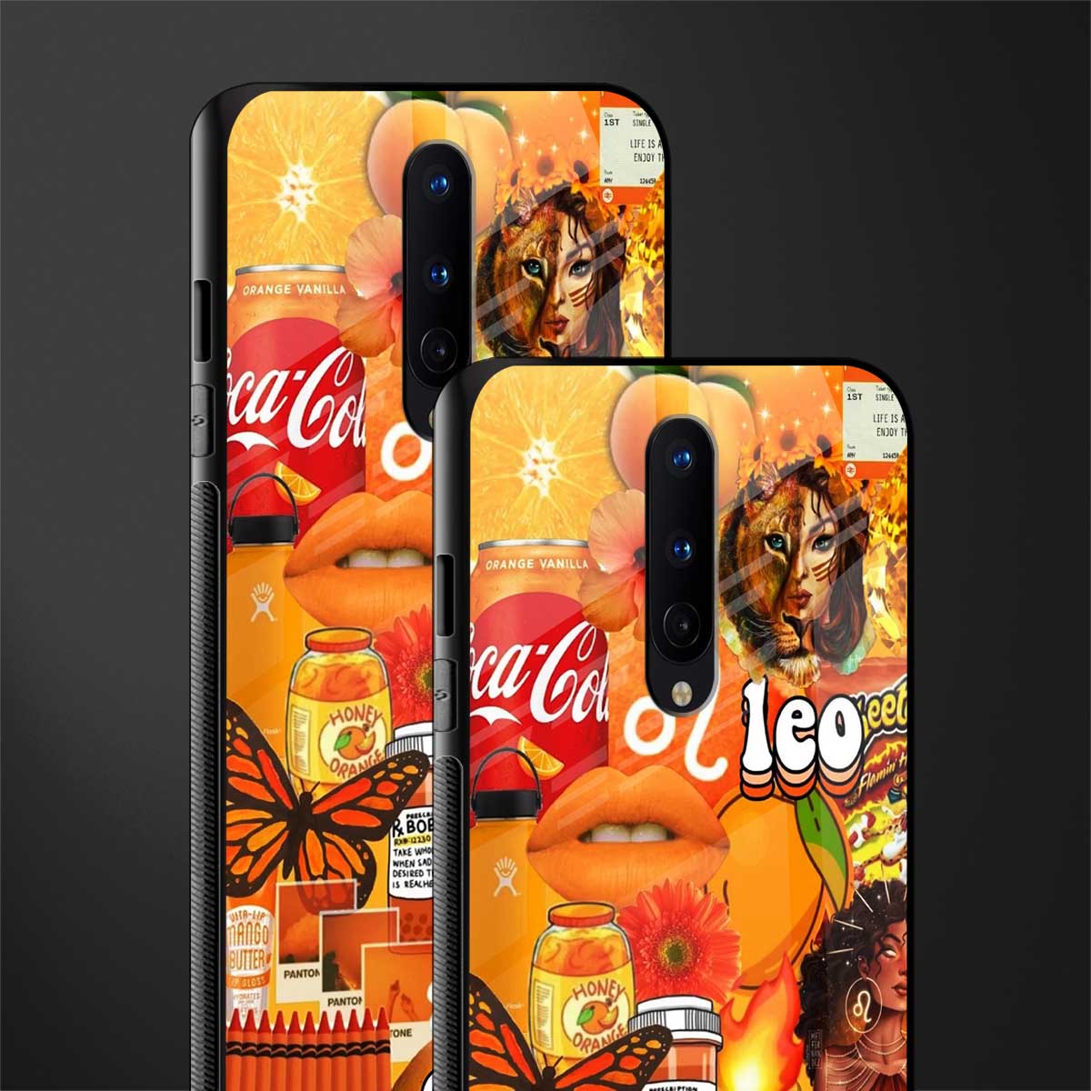 leo aesthetic collage glass case for oneplus 8 image-2