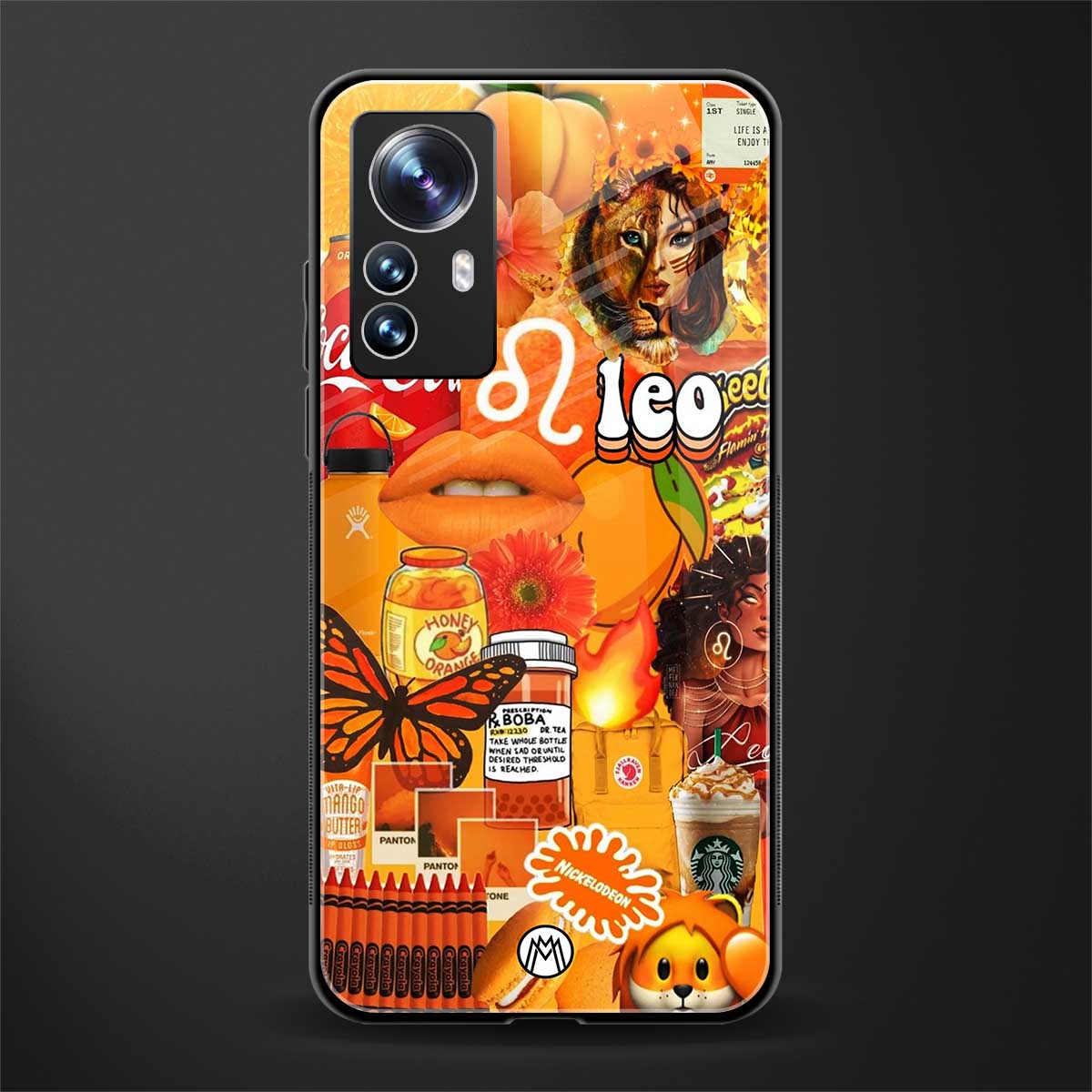 leo aesthetic collage back phone cover | glass case for xiaomi 12 pro