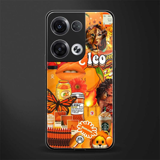 leo aesthetic collage back phone cover | glass case for oppo reno 8