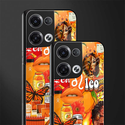 leo aesthetic collage back phone cover | glass case for oppo reno 8 pro