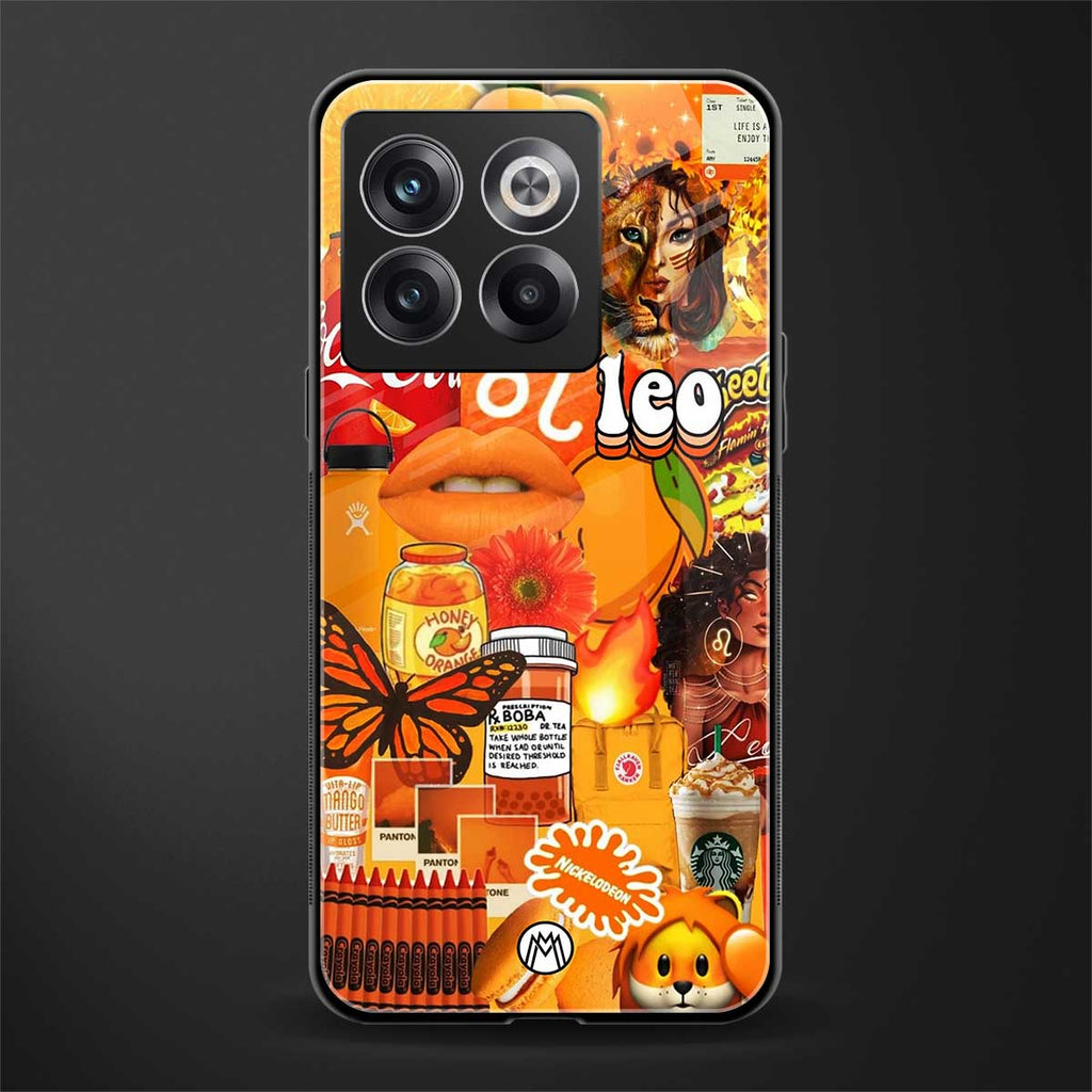 leo aesthetic collage back phone cover | glass case for oneplus 10t