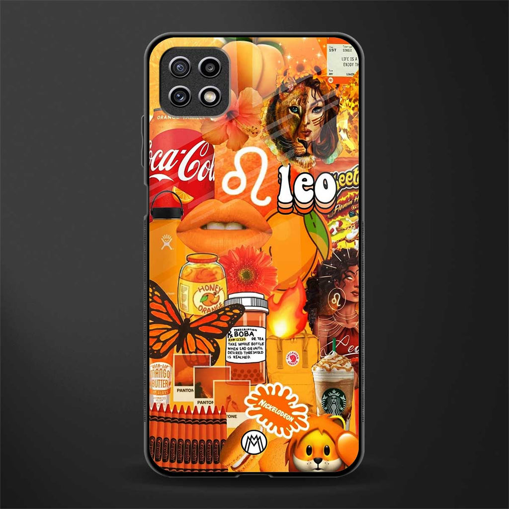leo aesthetic collage back phone cover | glass case for samsung galaxy f42