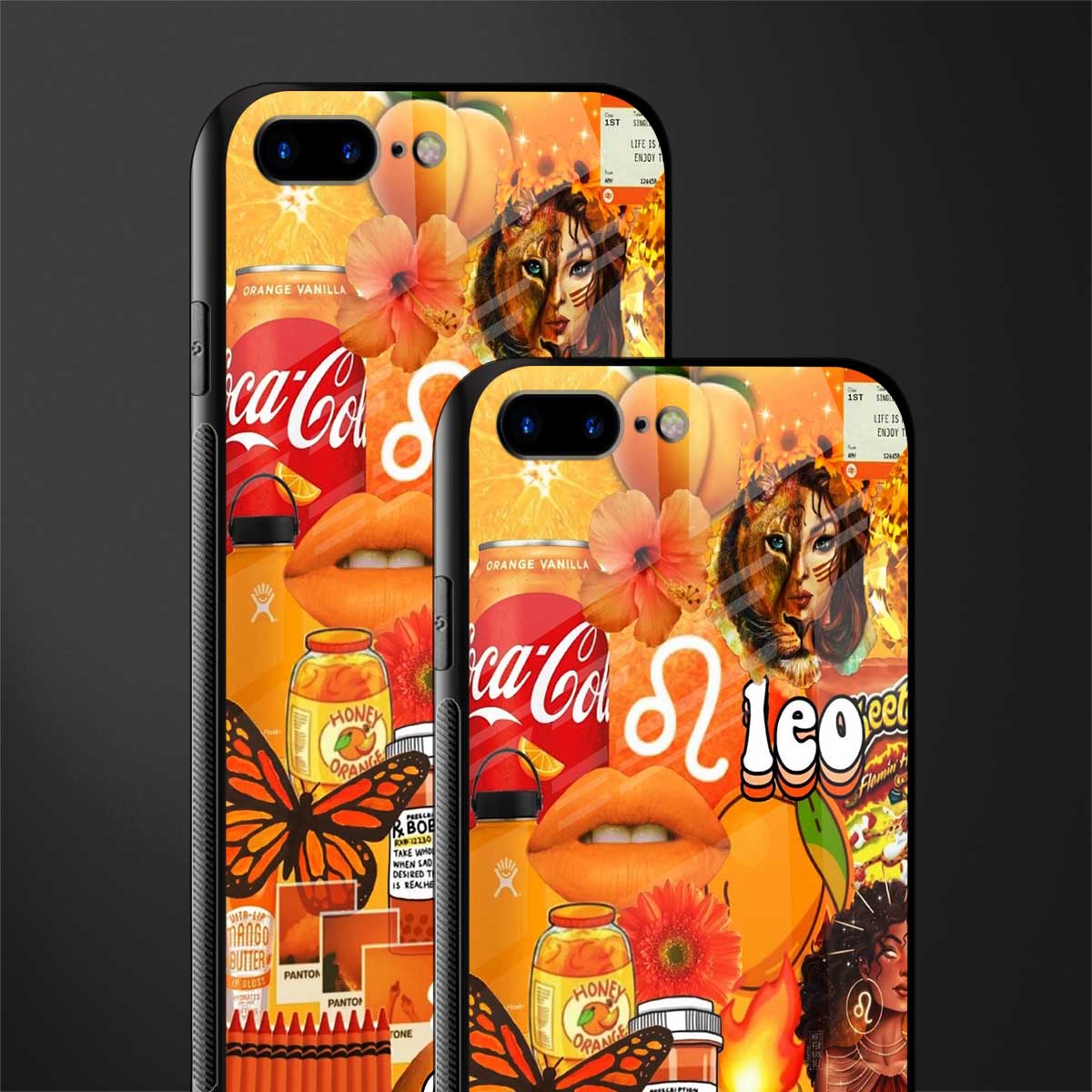 leo aesthetic collage glass case for iphone 7 plus image-2