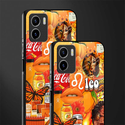 leo aesthetic collage back phone cover | glass case for vivo y72
