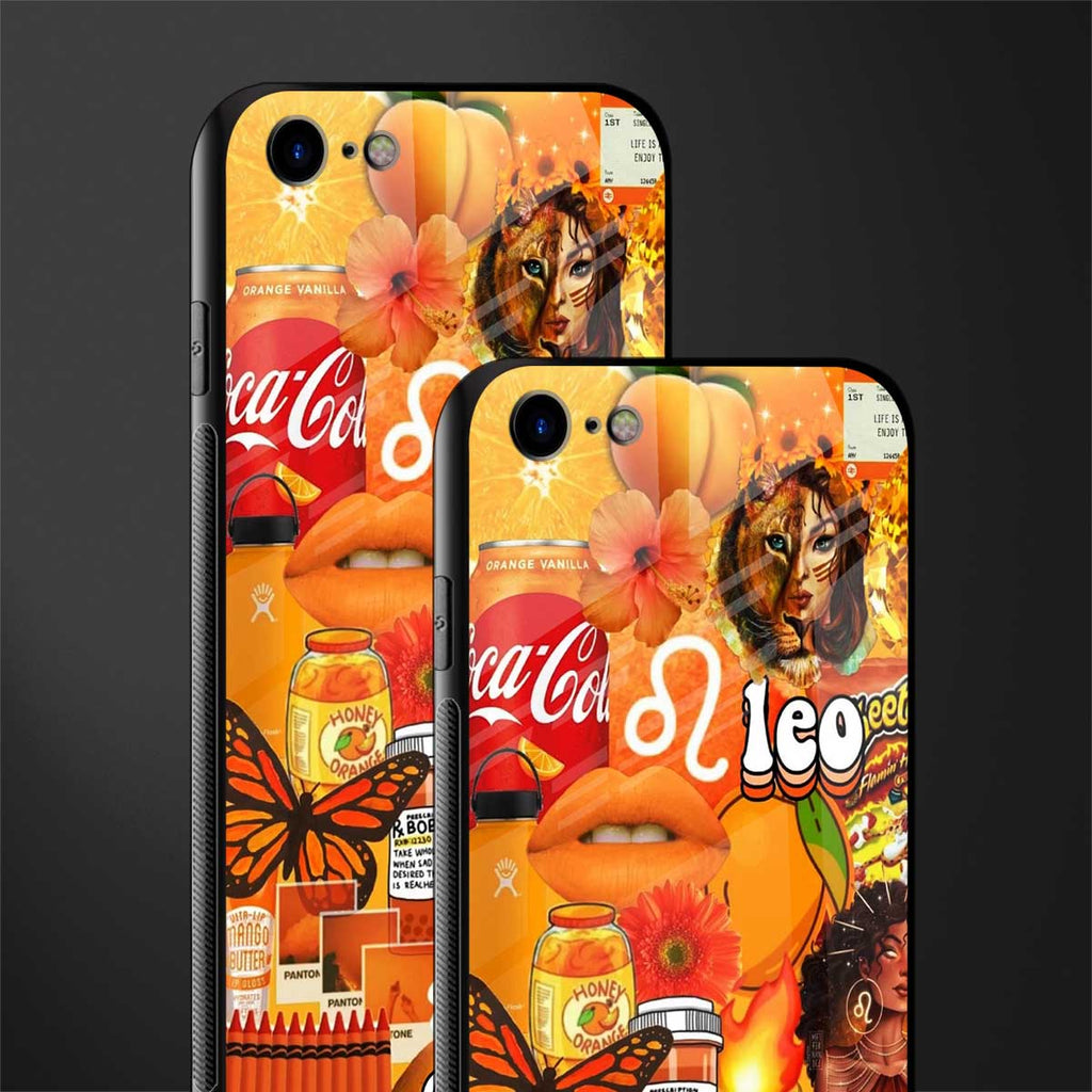 leo aesthetic collage glass case for iphone 7 image-2