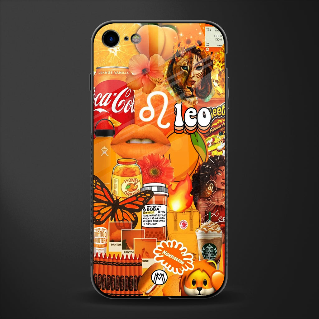 leo aesthetic collage glass case for iphone 8 image