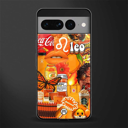 leo aesthetic collage back phone cover | glass case for google pixel 7 pro