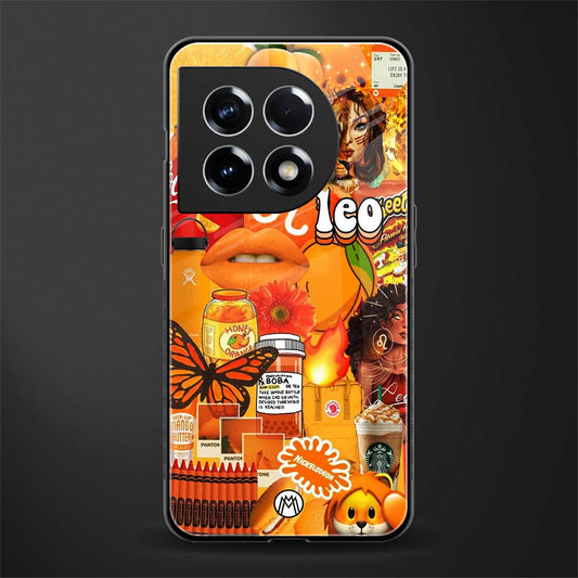 leo aesthetic collage back phone cover | glass case for oneplus 11
