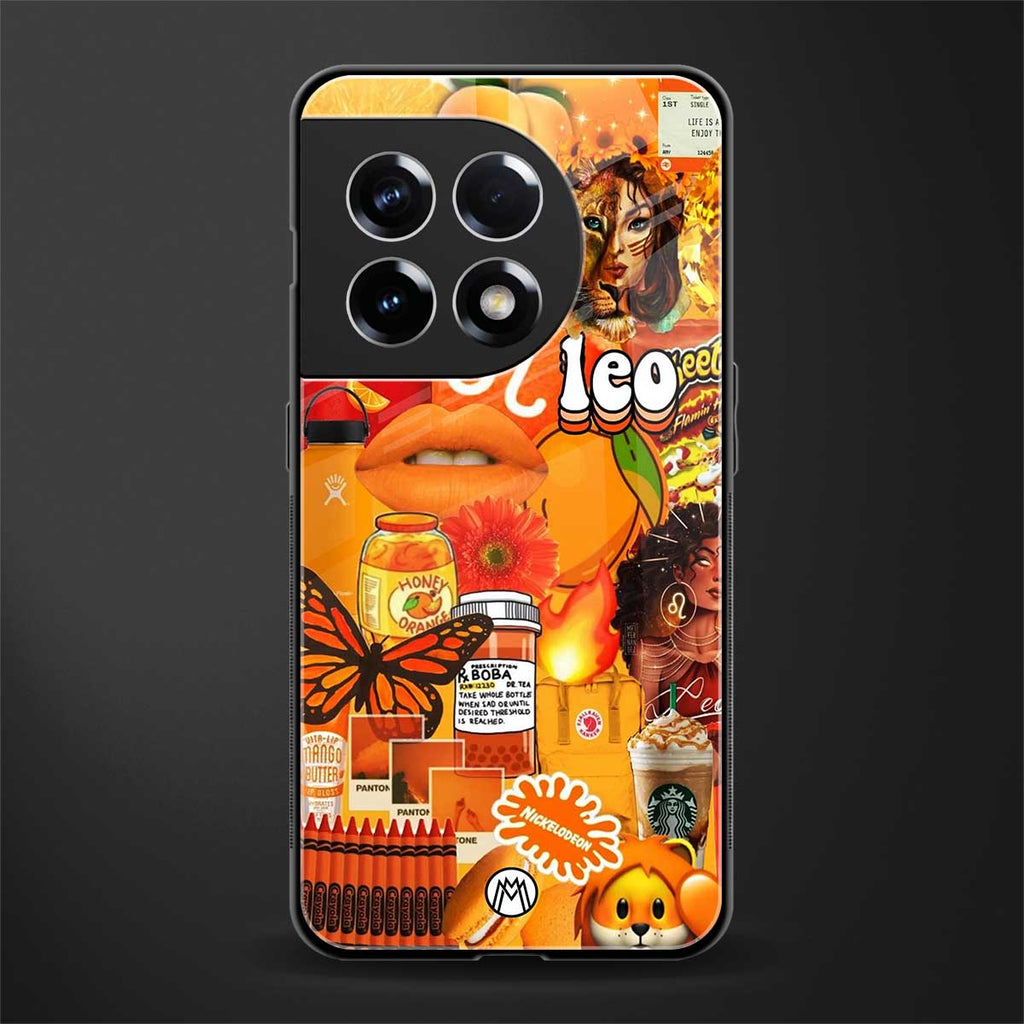 leo aesthetic collage back phone cover | glass case for oneplus 11r