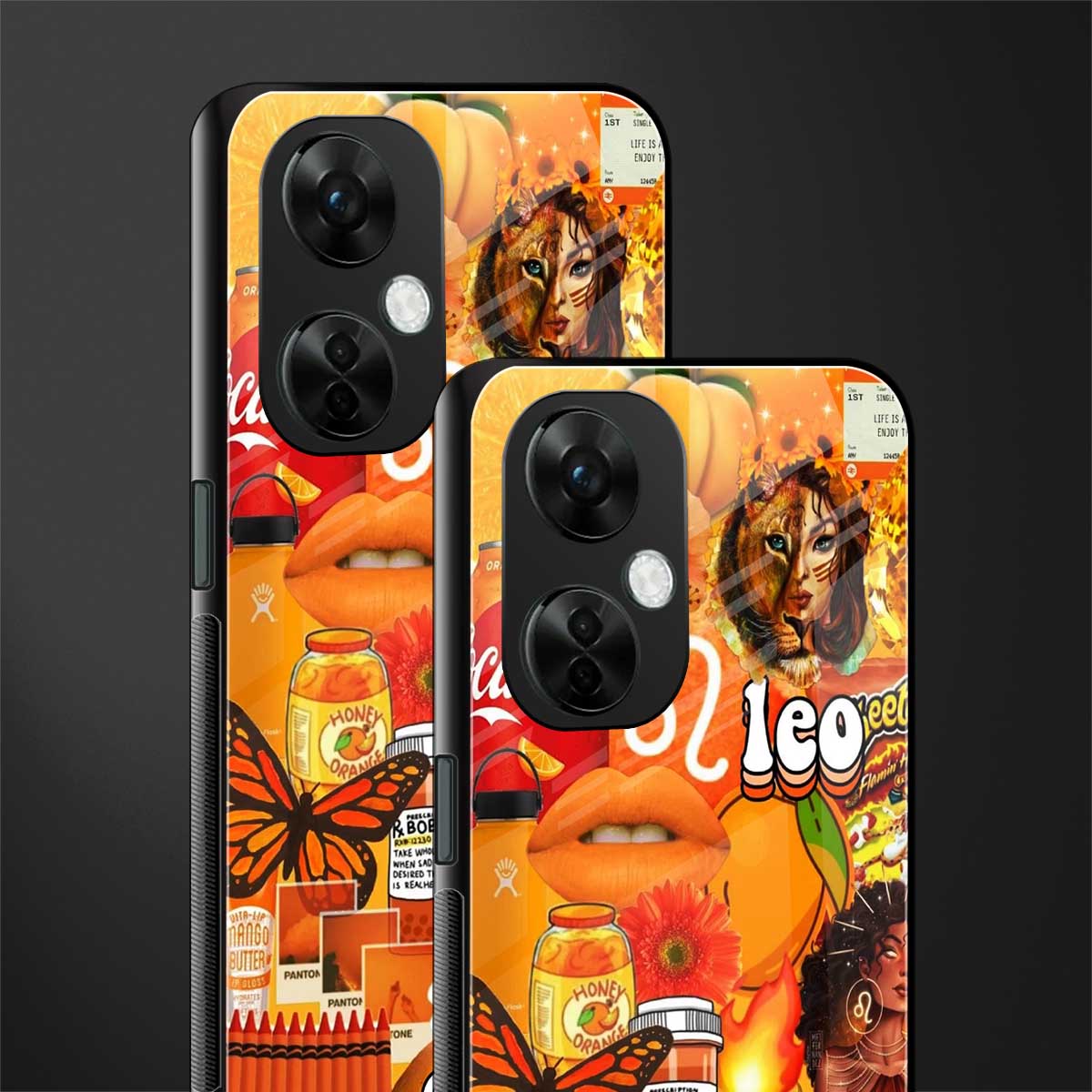 leo aesthetic collage back phone cover | glass case for oneplus nord ce 3 lite
