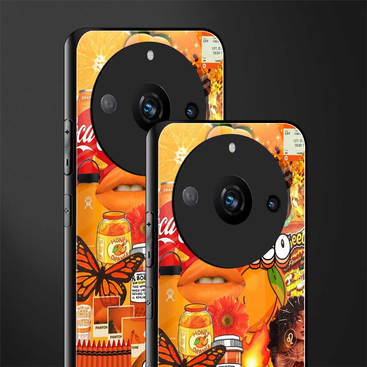 leo aesthetic collage back phone cover | glass case for realme 11 pro 5g