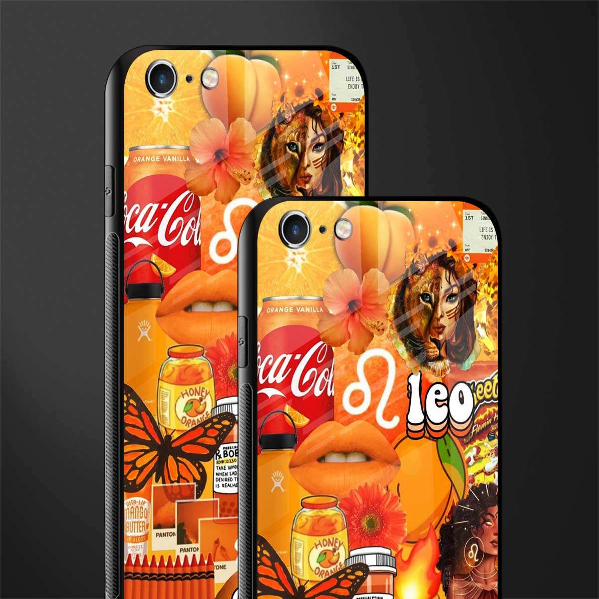 leo aesthetic collage glass case for iphone 6 image-2