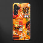 leo aesthetic collage back phone cover | glass case for samsun galaxy a24 4g