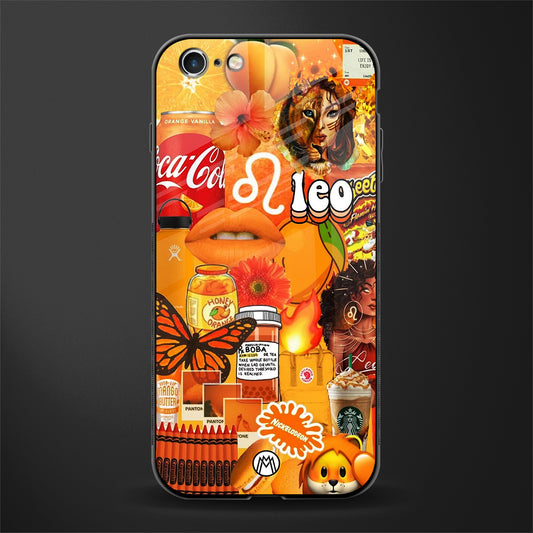 leo aesthetic collage glass case for iphone 6 image