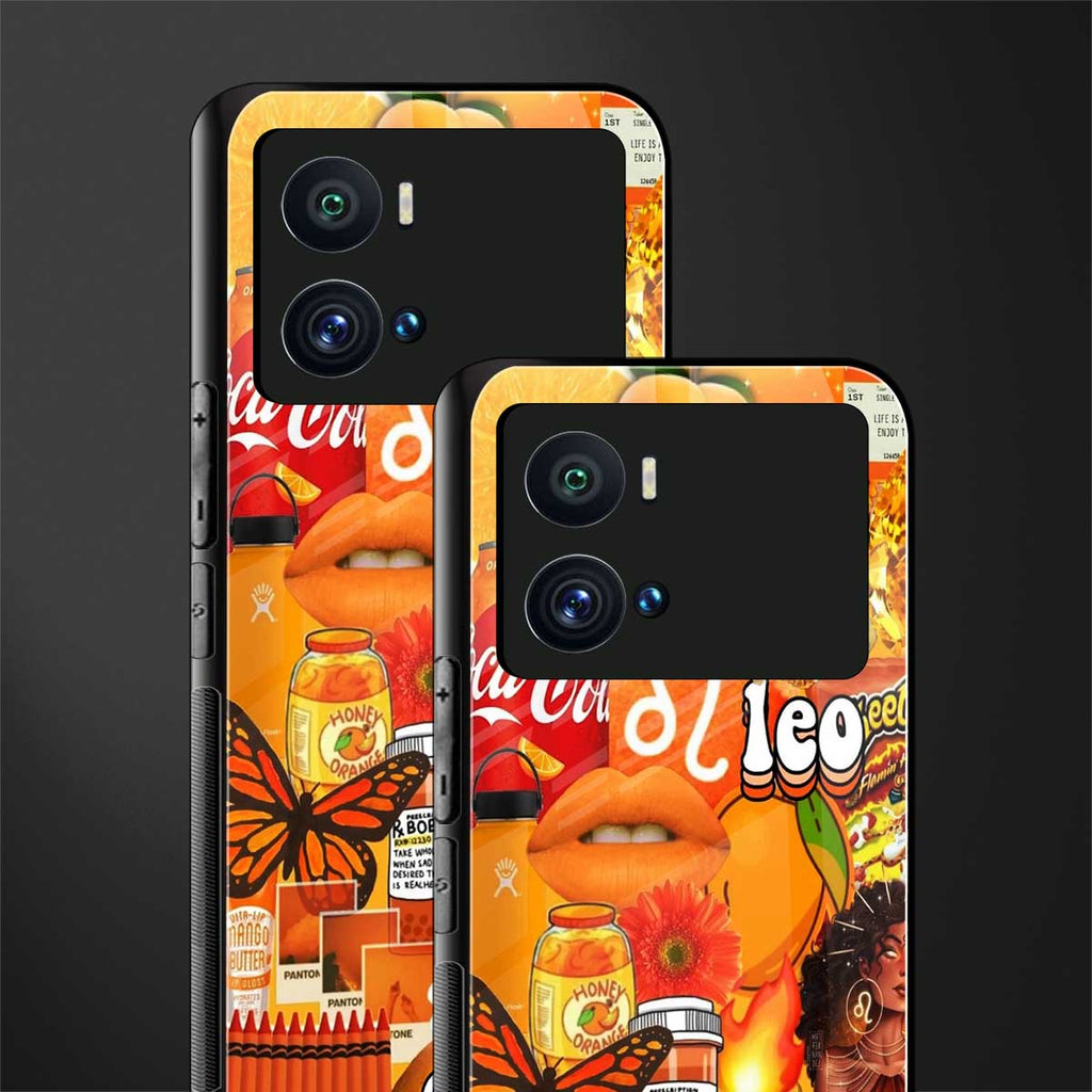 leo aesthetic collage back phone cover | glass case for iQOO 9 Pro
