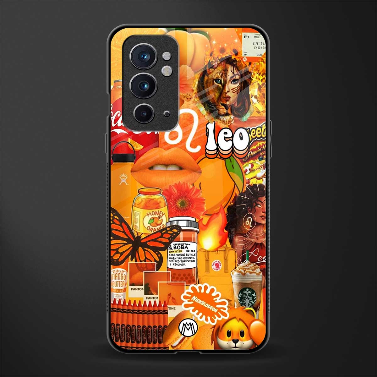 leo aesthetic collage glass case for oneplus 9rt image