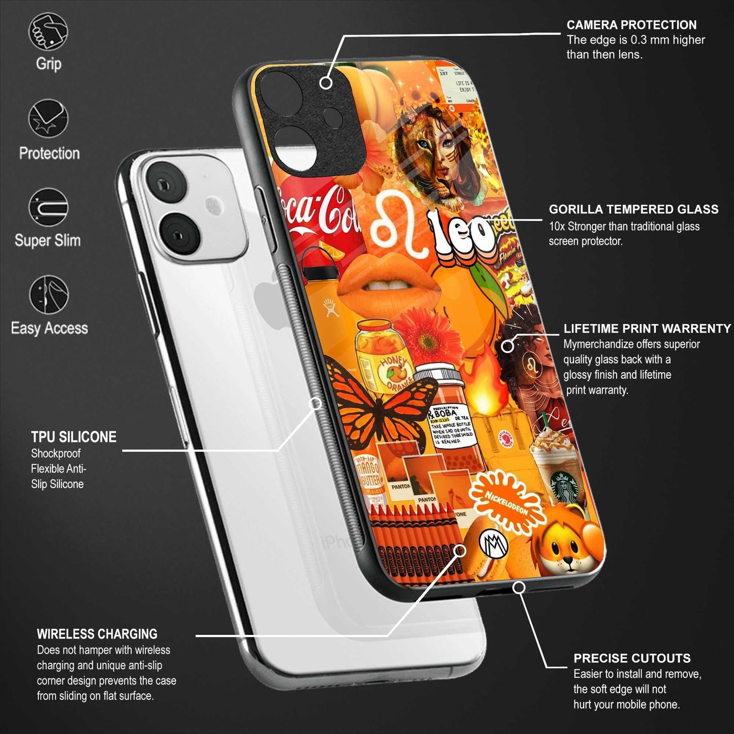 leo aesthetic collage back phone cover | glass case for samsung galaxy a33 5g