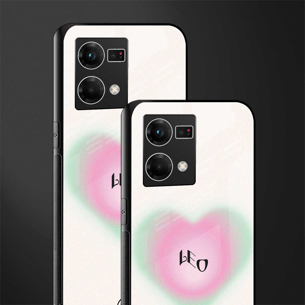 leo minimalistic back phone cover | glass case for oppo f21 pro 4g