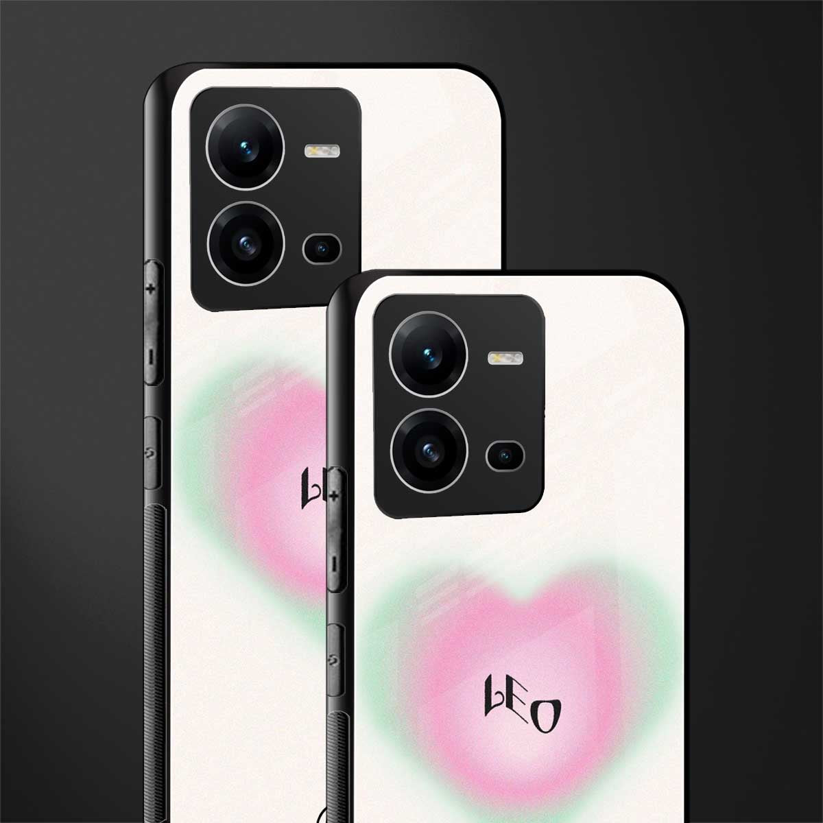 leo minimalistic back phone cover | glass case for vivo v25-5g