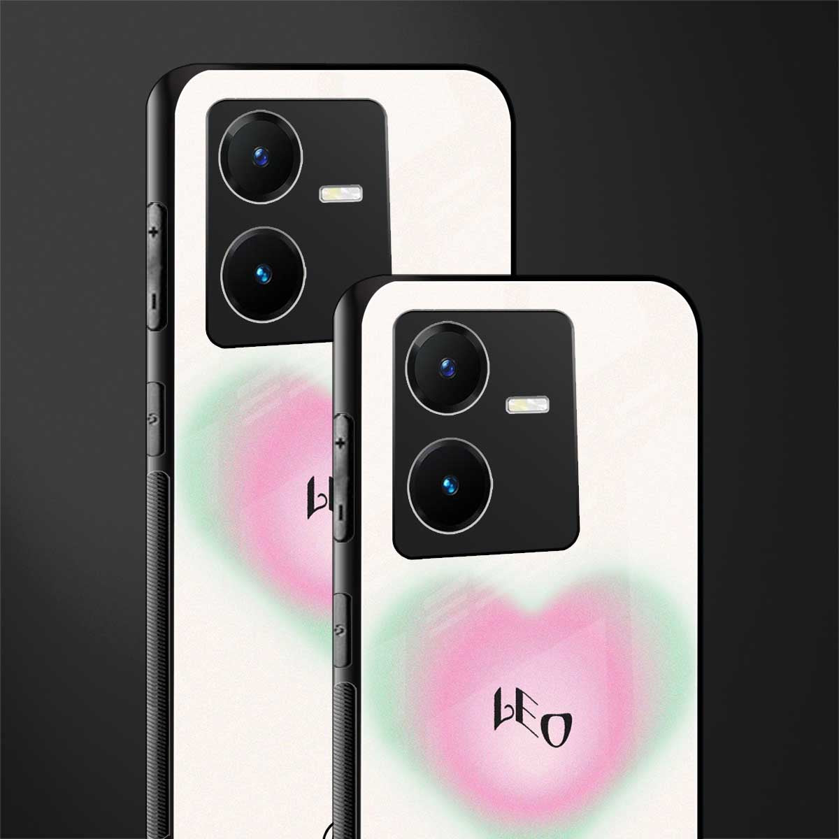 leo minimalistic back phone cover | glass case for vivo y22
