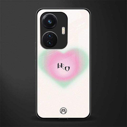 leo minimalistic back phone cover | glass case for vivo t1 44w 4g
