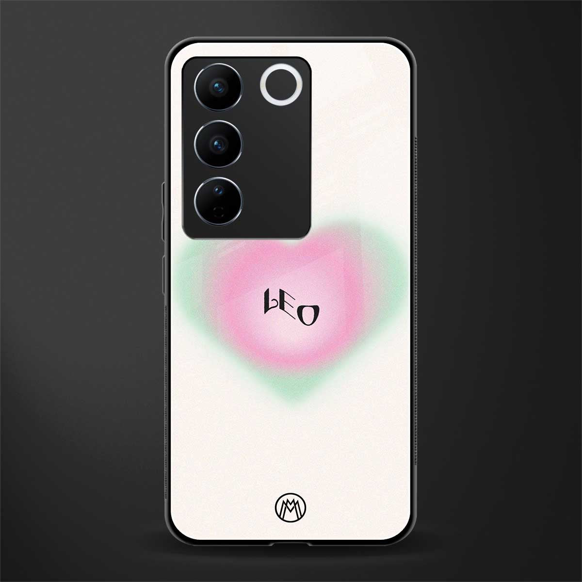 leo minimalistic back phone cover | glass case for vivo v27 pro 5g