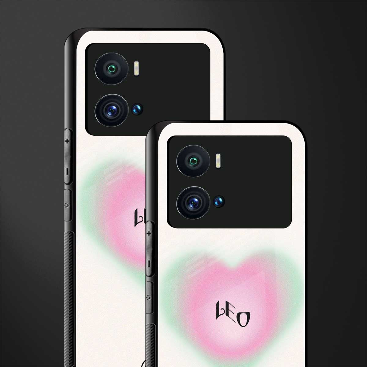 leo minimalistic back phone cover | glass case for iQOO 9 Pro