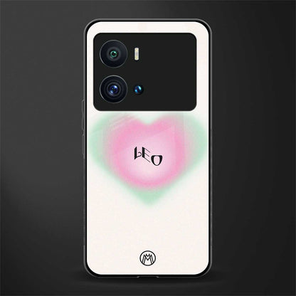 leo minimalistic back phone cover | glass case for iQOO 9 Pro