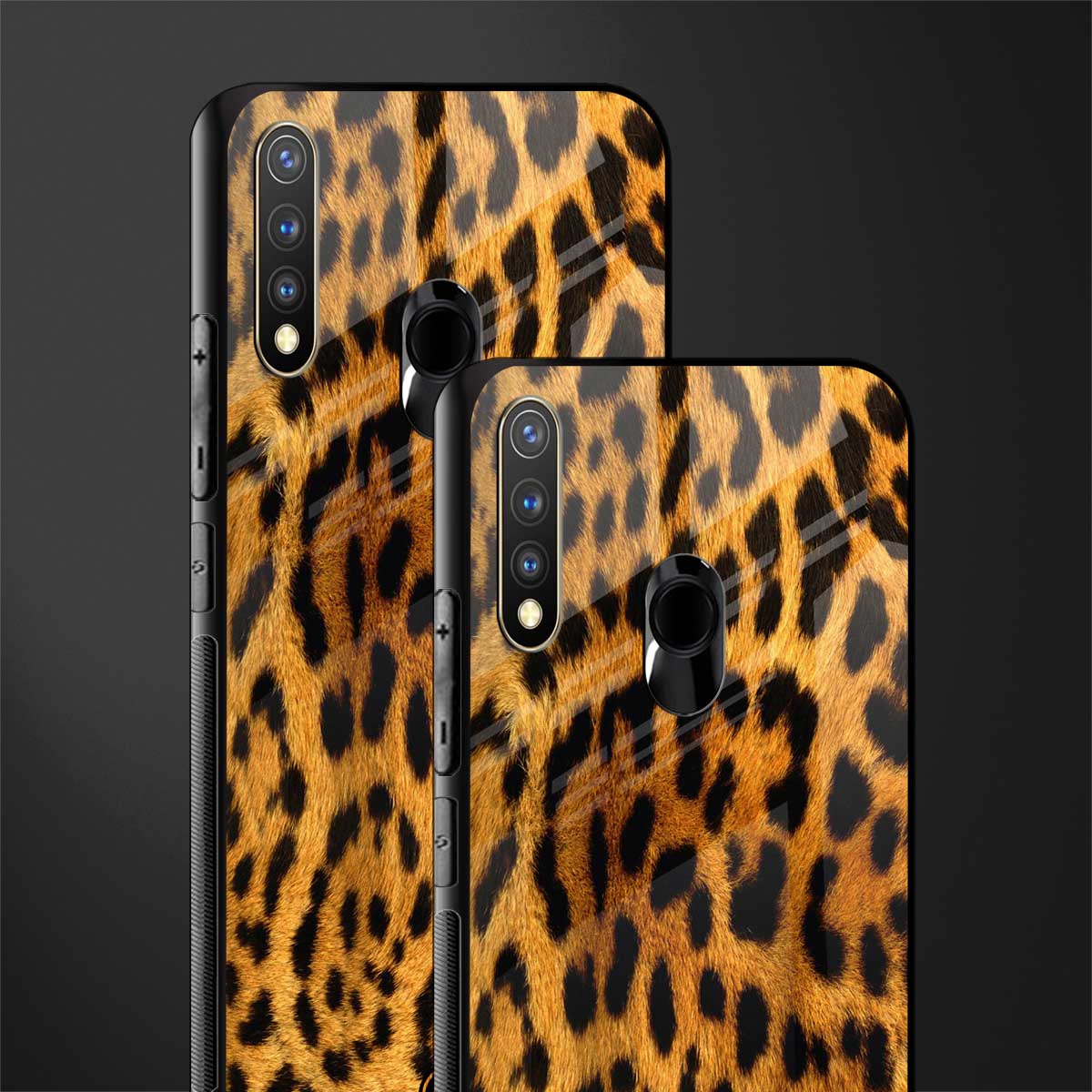 leopard fur glass case for vivo y19 image-2