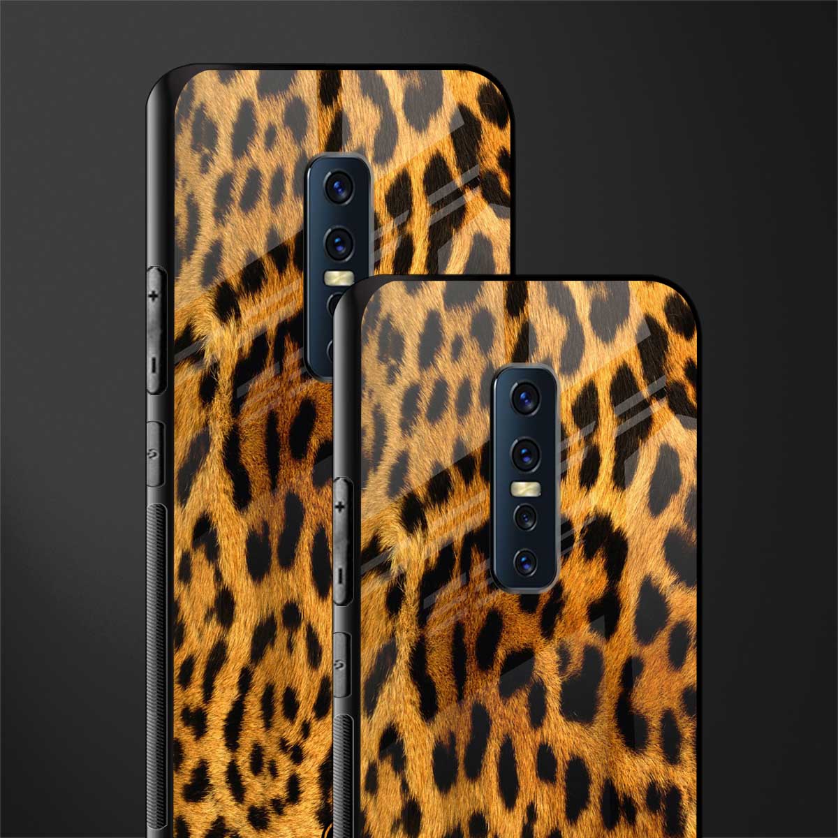 leopard fur glass case for vivo v17 pro image-2