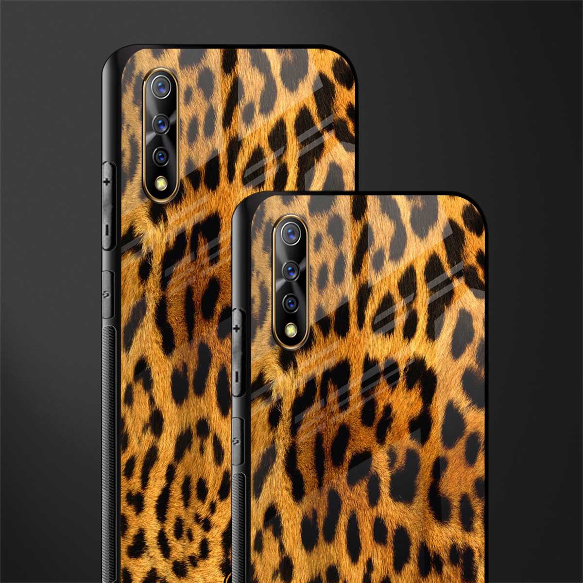 leopard fur glass case for vivo s1 image-2