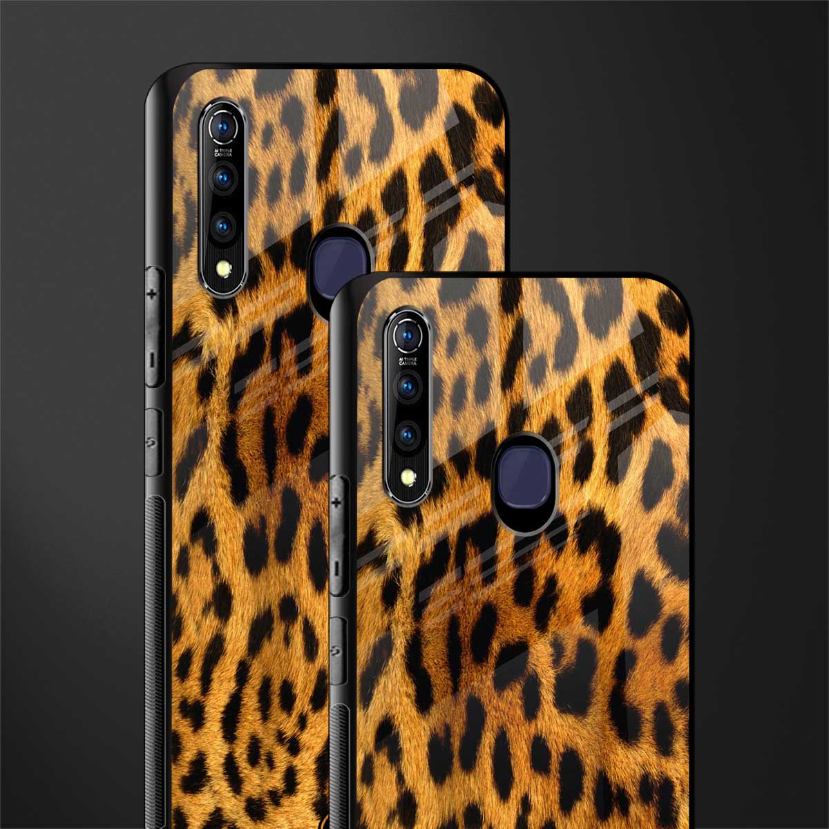 leopard fur glass case for vivo z1 pro image-2