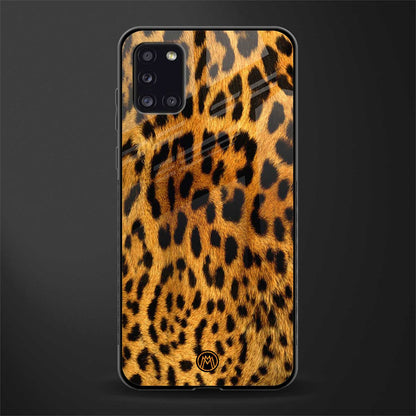 leopard fur glass case for samsung galaxy a31 image