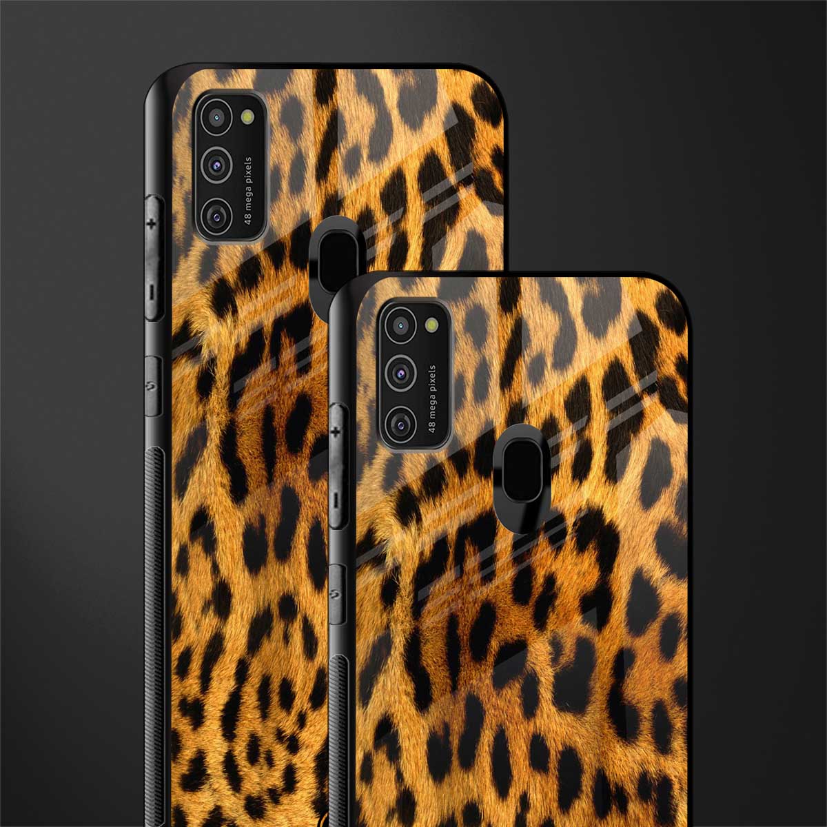 leopard fur glass case for samsung galaxy m21 image-2
