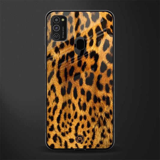 leopard fur glass case for samsung galaxy m30s image