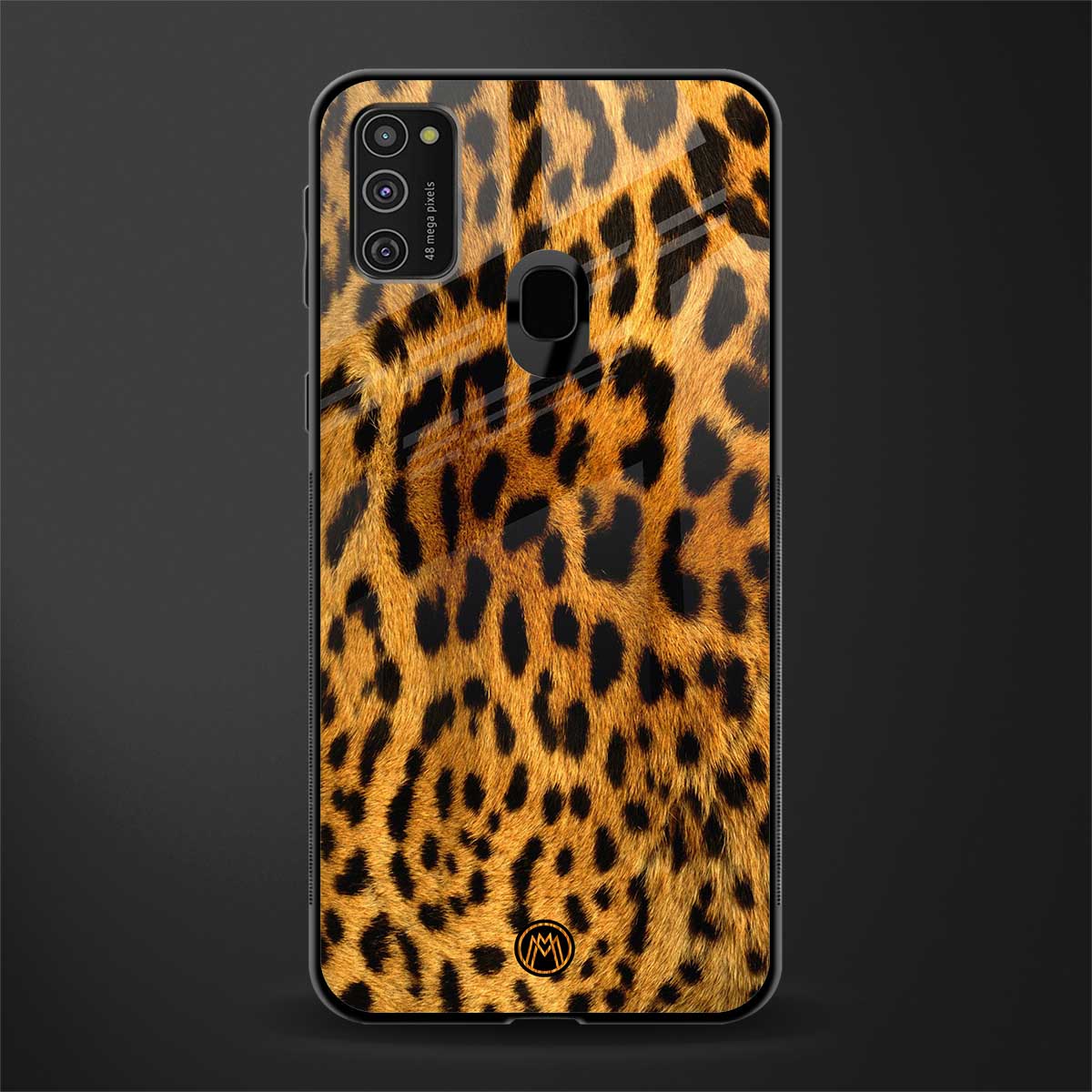 leopard fur glass case for samsung galaxy m21 image
