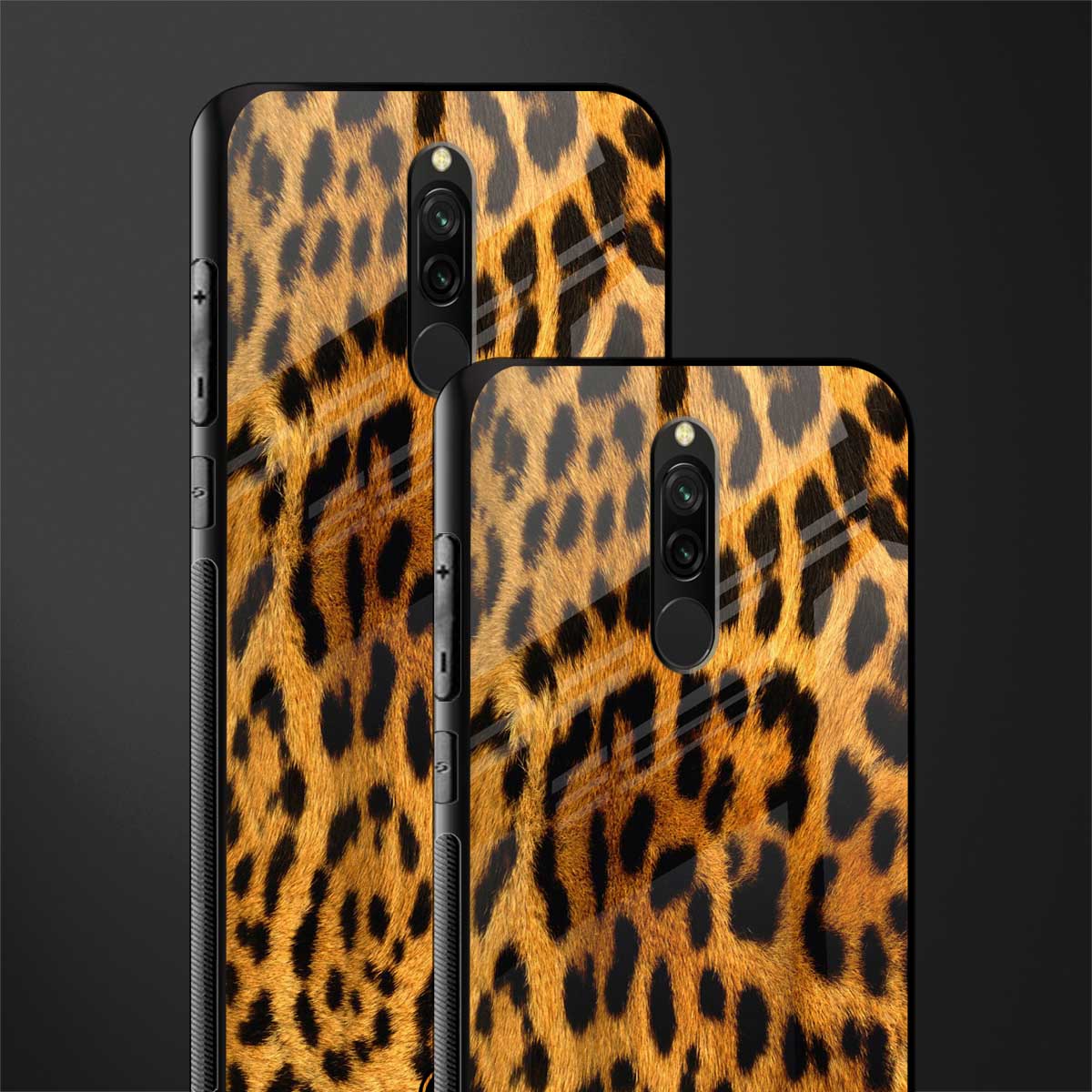 leopard fur glass case for redmi 8 image-2