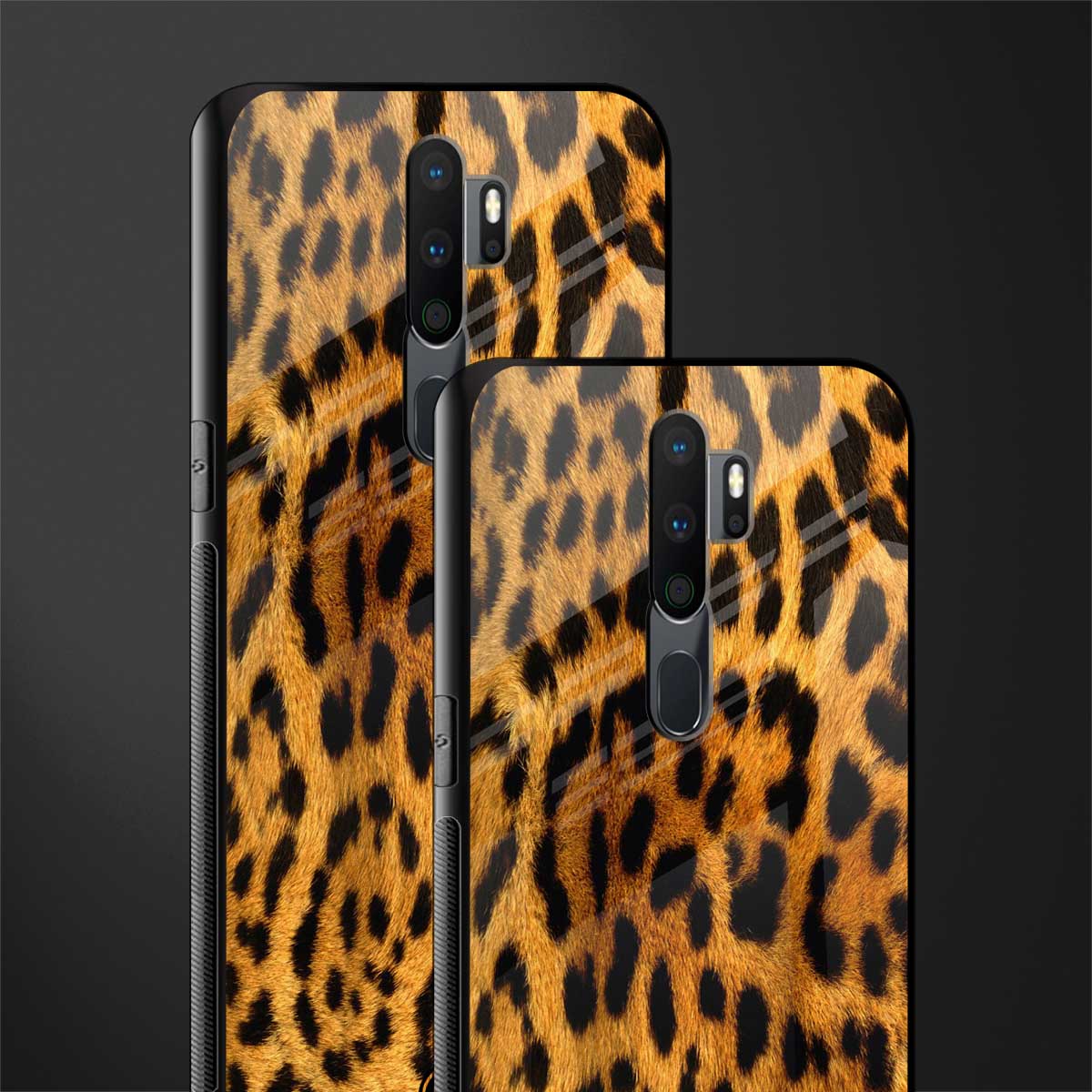 leopard fur glass case for oppo a5 2020 image-2