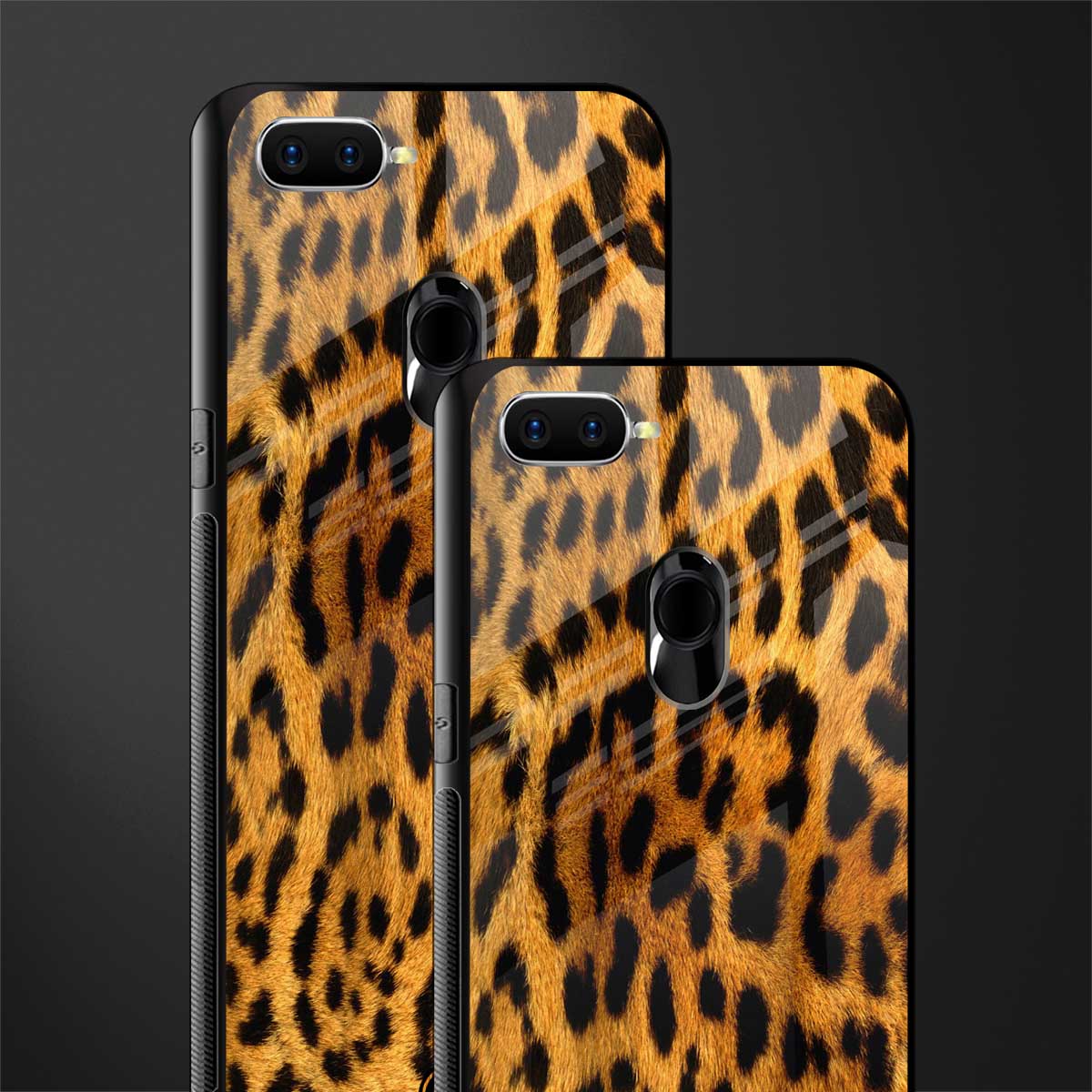 leopard fur glass case for oppo a7 image-2